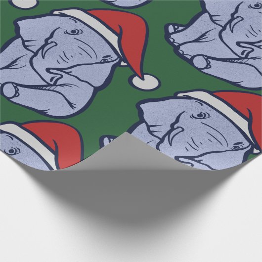 kerstolifant cadeaupapier (Hoek)