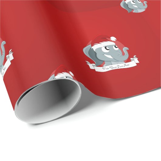 Kerstolifant cartoon cadeaupapier (Rol Hoek)