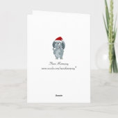 Kerstolifant cartoon feestdagen kaart (Achterkant)