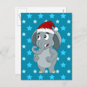 Kerstolifant cartoon feestdagenkaart (Voorkant / Achterkant)