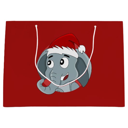 kerstolifant cartoon grote cadeautas (Voorkant)