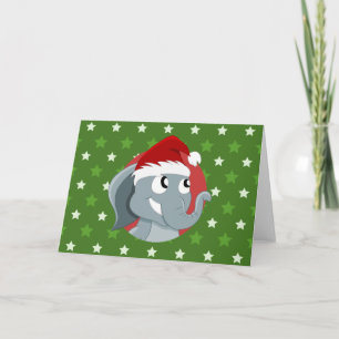 Kerstolifant cartoon kerstkaart feestdagen kaart