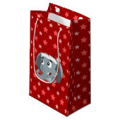 Kerstolifant cartoon klein cadeauzakje (Voorkant Gekanteld)