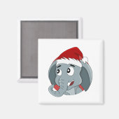 kerstolifant cartoon magnet (Voorkant / Achterkant)