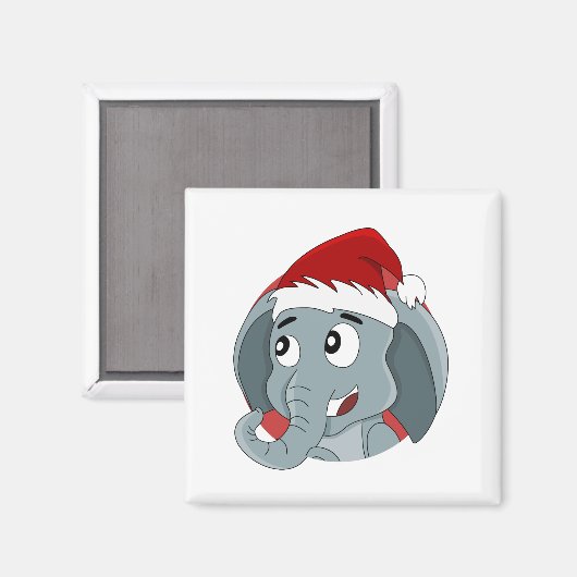 kerstolifant cartoon magnet (Voorkant / Achterkant)
