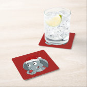 Kerstolifant cartoon vierkant papier onderzetter (Insitu)