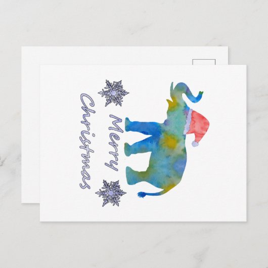 kerstolifant feestdagenkaart (Voorkant / Achterkant)