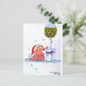 kerstolifant feestdagenkaart (Staand voorkant)