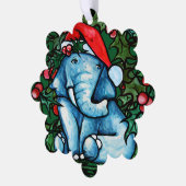 Kerstolifant Holly Ornament Kaart (Links)