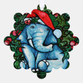 Kerstolifant Holly Ornament Kaart (Achterkant)
