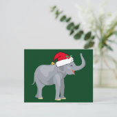 Kerstolifant in Cute Santa Claus Pet Green Feestdagenkaart (Staand voorkant)