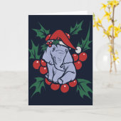 Kerstolifant Kaart (Gele Bloem)