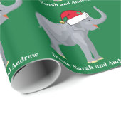 Kerstolifant Santa Custom uit Jouw naam Cadeaupapier (Rol Hoek)