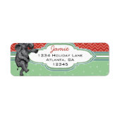 Kerstolifant Zig Zag Pattern Return Address Etiket (Voorkant)
