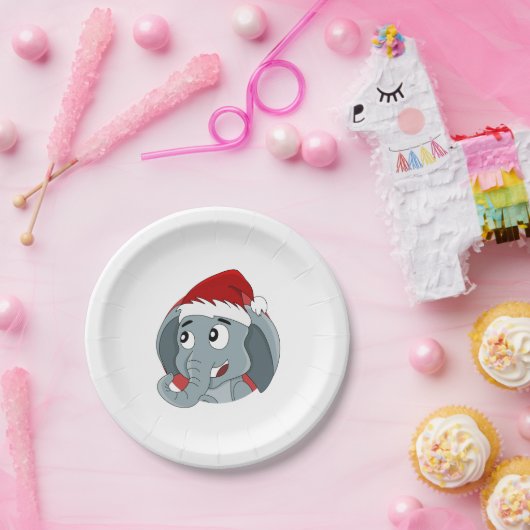Kerstolifantenpapier, borden voor cartoon papieren bordje (Feest)