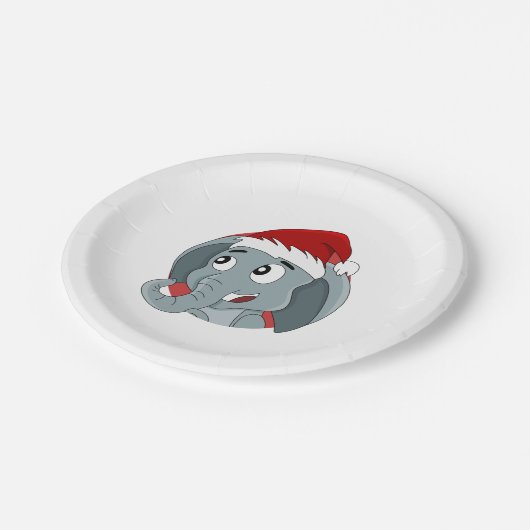 Kerstolifantenpapier, borden voor cartoon papieren bordje (Gekanteld)