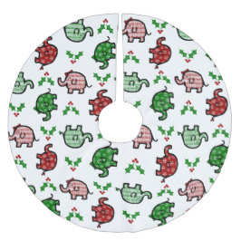 Kerstolifantpatroon kerstboom rok