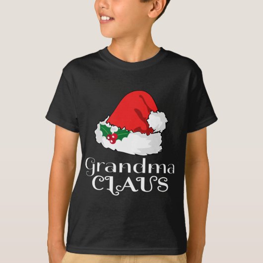 Kerstoma Claus Matching Pajama Santa Hat T-shirt (Voorkant)