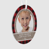 Kerstoma Grandpa Red Black Buffalo Pset Ornament (voorkant)