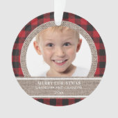 Kerstoma Grandpa Red Black Buffalo Pset Ornament (voorkant)