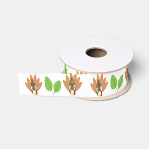 Kerstomaat Kalkoen Jongen Meisje Groene planten Grosgrain Lint