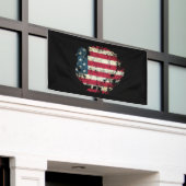 Kerstomaat met Amerikaanse vlag Spandoek (Buitenkant Gebouw)