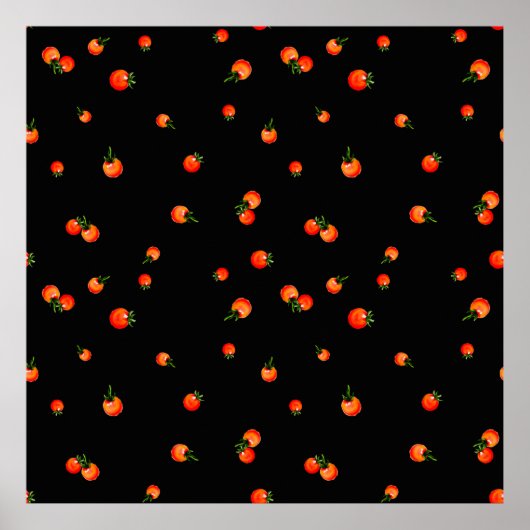 Kerstomaten, illustratie. Waterverf naadloos Poster (Voorkant)