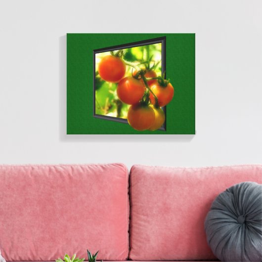 Kerstomaten uit de Natuur van Lijst Canvas Afdruk (Insitu (Woonkamer))