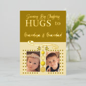 Kerstomhelzingen Grootouders foto's toevoegen goud Folie Feestdagenkaart (Staand Voorkant)