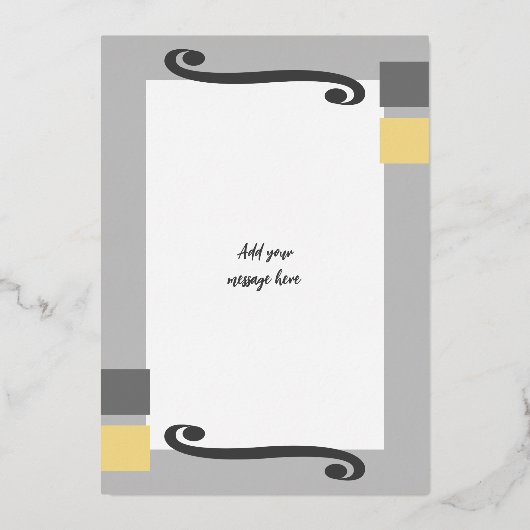 Kerstomhelzingen tante foto's goud grijs folie feestdagenkaart (Achterkant)