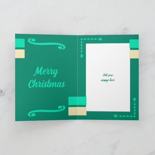 Kerstomhelzingen voor oom goud en groen feestdagen kaart (Binnen)