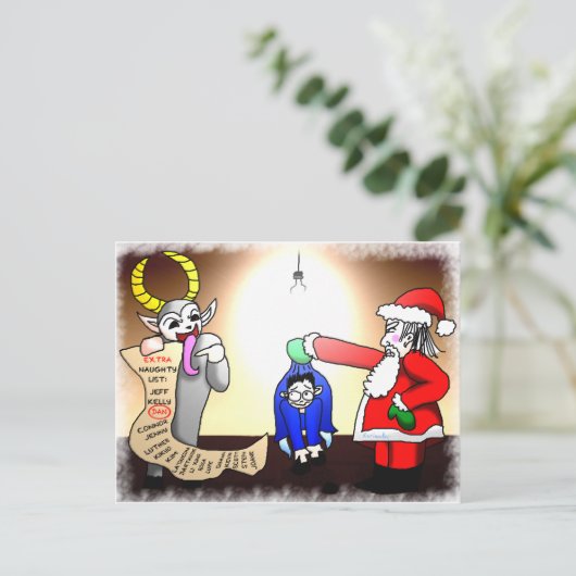 Kerstondervraging Feestdagenkaart (Staand voorkant)