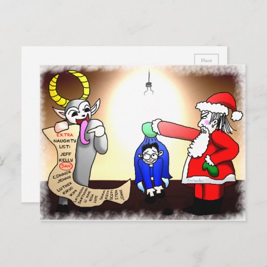 Kerstondervraging Feestdagenkaart (Voorkant / Achterkant)