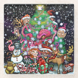 kerstOnderzetter Glazen Onderzetter