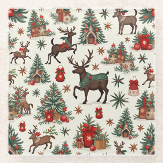 kerstonderzetters glazen onderzetter