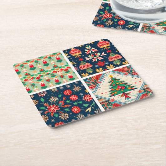 kerstOnderzetters Kartonnen Onderzetters (Schuin)