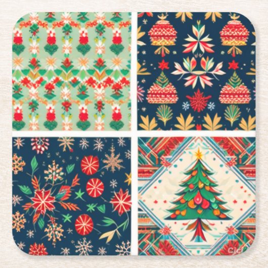 kerstOnderzetters Kartonnen Onderzetters (Voorkant)