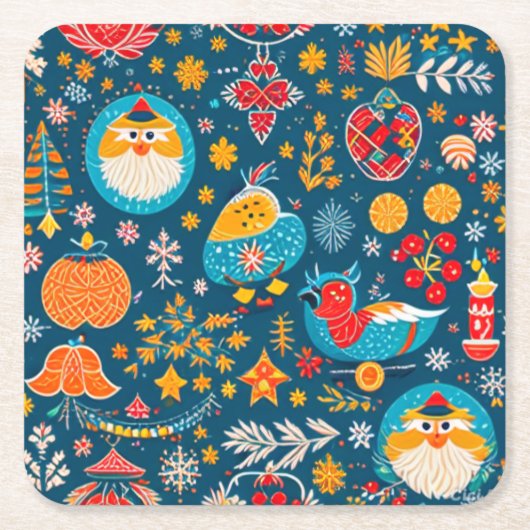 kerstOnderzetters Kartonnen Onderzetters (Voorkant)