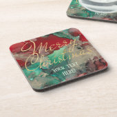 kerstOnderzetters Rood en Groen design Bier Onderzetter (Linkerzijde)