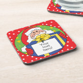 KerstOnderzetters Santa Cadeaus Bier Onderzetter (Linkerzijde)