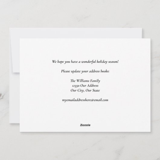 Kerstontbijt Foto van New Home Adres Feestdagenkaart (Achterkant)