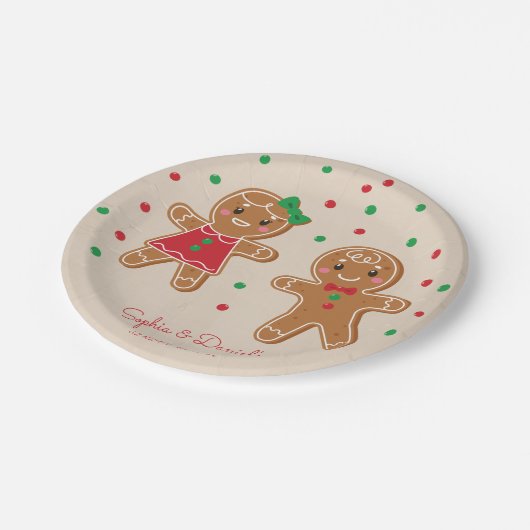 Kerstontbijt Geslacht Kunststof Bord onthullen (Gekanteld)