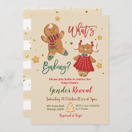 Kerstontbijt Geslacht Openbare uitnodiging (Voorkant / Achterkant)