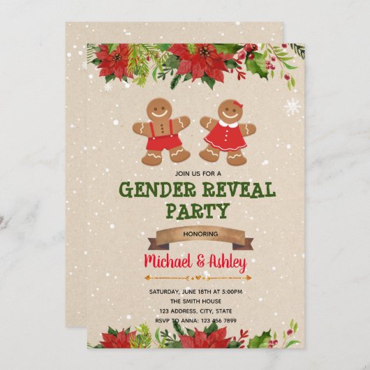 Kerstontbijt koekjes kaart (Voorkant / Achterkant)