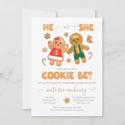 Kerstontbijt Koekjesbrood Schoenster Kaart (Voorkant)