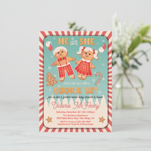 Kerstontbijt Koekjesbrood Schoenster Kaart (Staand voorkant)