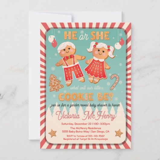 Kerstontbijt Koekjesbrood Schoenster Kaart (Voorkant)