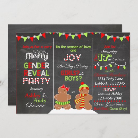 Kerstontbijt Man Genderuitnodiging Kaart (Voorkant / Achterkant)