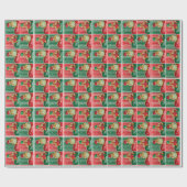 Kerstontbijt Mankwadraten Cadeaupapier (Vlak)