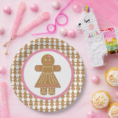 Kerstontbijt Meisje Wit en Roze Papieren Bordje